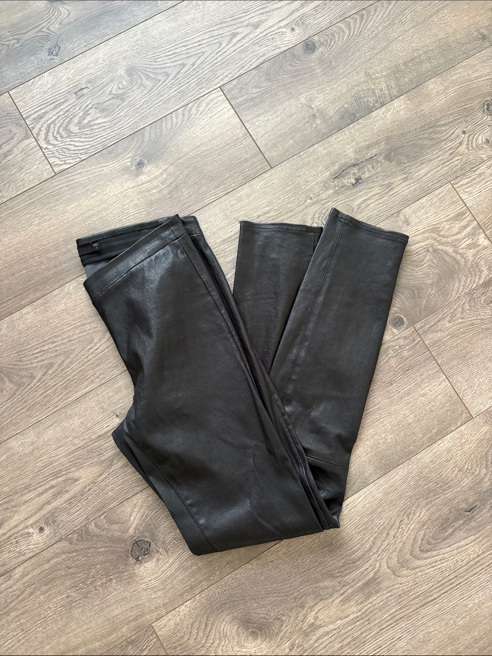 J Brand Black Dyed Lamb Leather Jeans